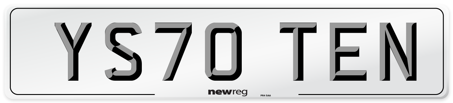 YS70 TEN Number Plate from New Reg